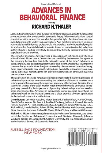 Advances In Behavioral Finance (Volume 1) (The Roundtable Series In Behavioral Economics),New