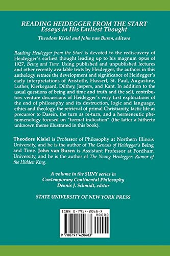 Reading Heideger From the Start: Essays in His Earliest Thought (SUNY Series in Contemporary Continental Philosophy),Used