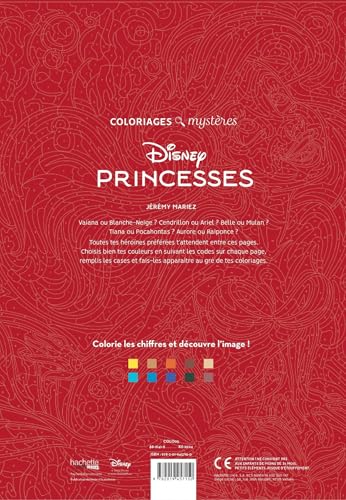 Coloriages mystres Disney  Princesses: Coloriez les chiffres et dcouvrez l'image,New