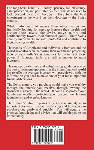 The Swiss Solution: Using Switzerland for Completely Legal Secrecy and Asset Protection,Used