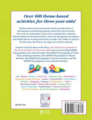 The GIANT Encyclopedia of Preschool Activities for ThreeYearOlds: Over 600 Activities Created by Teachers for Teachers (The GI,Used