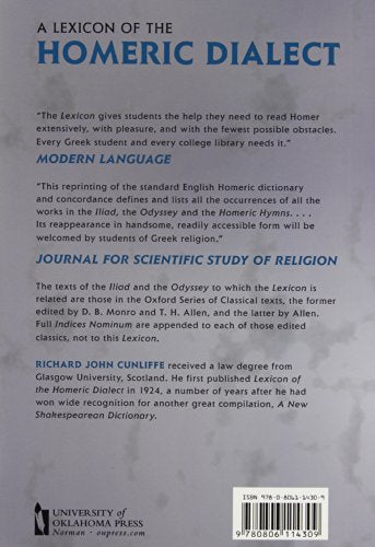 A Lexicon of the Homeric Dialect,New