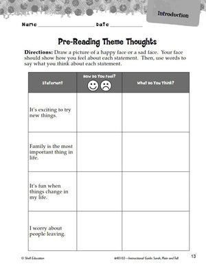 Sarah, Plain and Tall: An Instructional Guide for Literature  Novel Study Guide for Elementary School Literature with Close Rea,Used