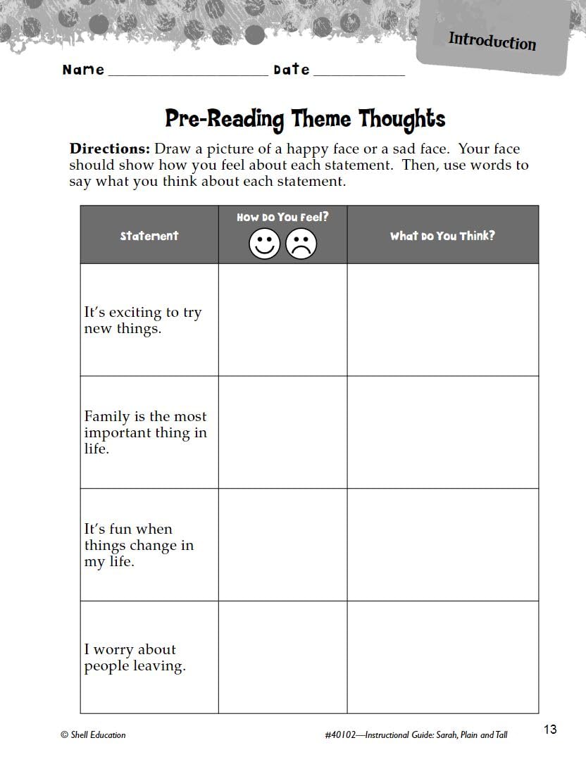 Sarah, Plain and Tall: An Instructional Guide for Literature  Novel Study Guide for Elementary School Literature with Close Rea,Used