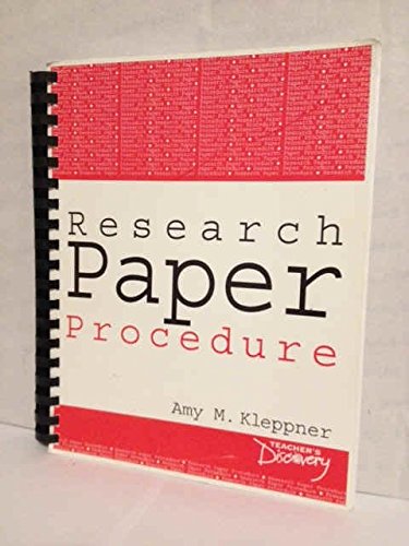 Teacher's Discovery Research Paper Procedure,Used