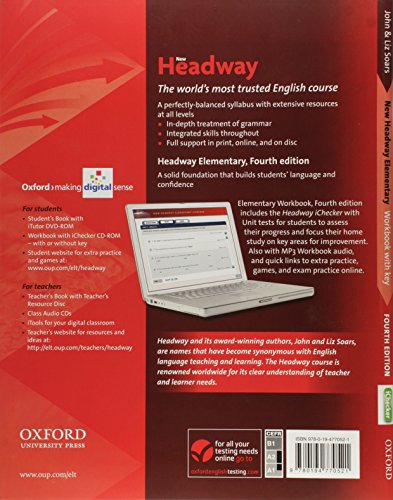New Headway 4th Edition Elementary. Workbook and iChecker with Key,Used