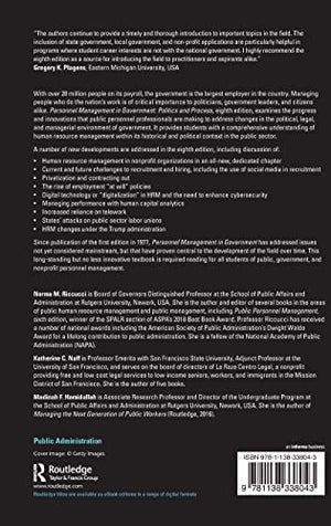 Personnel Management in Government: Politics and Process (Public Administration and Public Policy),Used