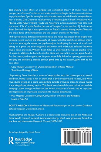 Stop Making Sense (The Psychoanalysis and Popular Culture Series),Used