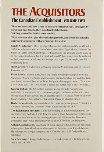 The Acquisitors (The Canadian Establishment, Vol. 2)-used
