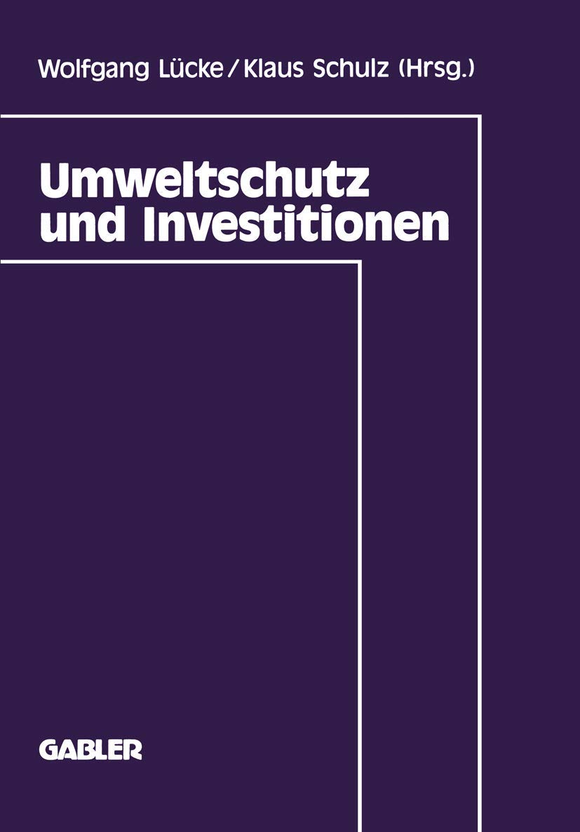 Umweltschutz Und Investitionen (German Edition),Used