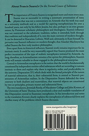 On the Formal Cause of Substance: Metaphysical Disputation XV (Mediaeval Philosophical Texts in Translation, 36),Used
