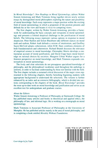 Moral Knowledge?: New Readings In Moral Epistemology,New