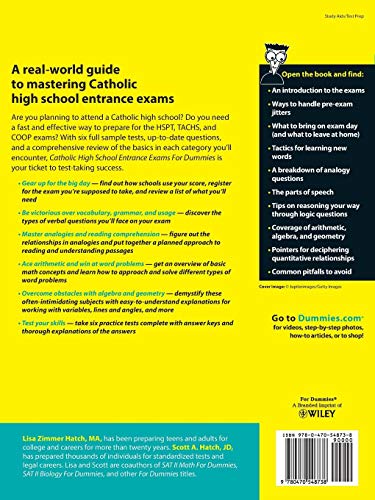 Catholic High School Entrance Exams For Dummies,Used