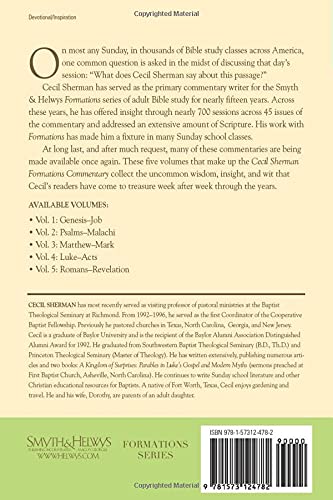 Formations Commentary: MatthewMark (Cecil Sherman Formations Commentary),Used
