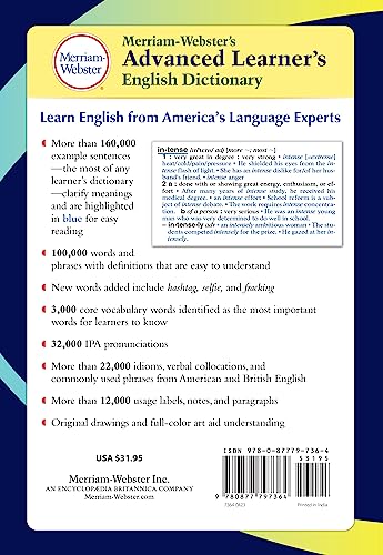 Merriamwebsters Advanced Learners English Dictionary (English, Spanish And Multilingual Edition),New