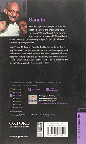 Oxford Bookworms Factfiles: Gandhi: Level 4: 1400Word Vocabulary (Oxford Bookworms Library. Factfiles. Stage 4),Used