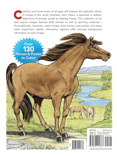 Big Book Of Horses To Color (Dover Animal Coloring Books),New