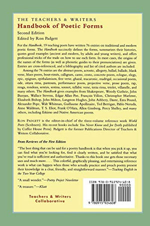 The Teachers & Writers Handbook of Poetic Forms,Used
