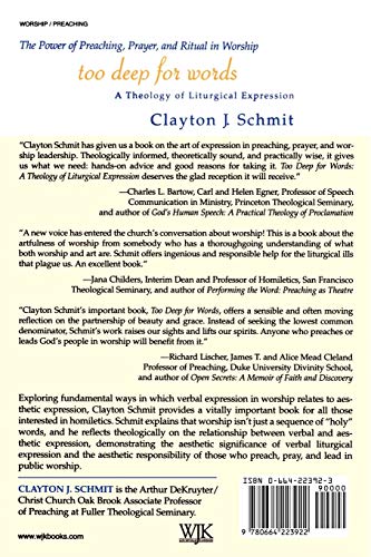 Too Deep for Words: A Theology of Liturgical Expression,Used