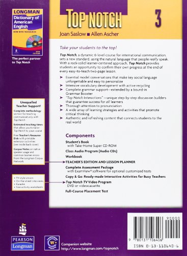 Top Notch 3 Teacher's Edition and Lesson Planner,Used