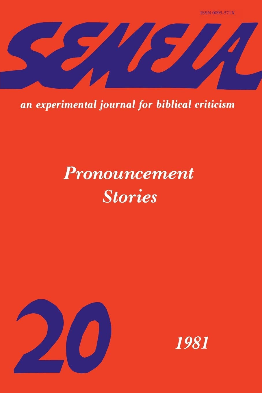 Semeia 20: Pronouncement Stories,Used