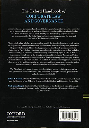 The Oxford Handbook of Corporate Law and Governance,Used