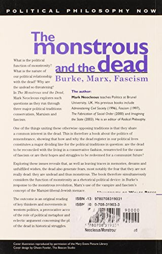 Monstrous and the Dead: Burke, Marx, Fascism (Political Philosophy Now),Used