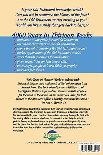4,000 Years in Thirteen Weeks: Back to the Basics with the Old Testament,Used