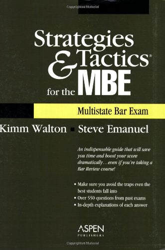 Strategies & Tactics for the MBE (Multistate Bar Exam),Used