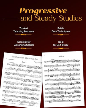6 Suites for Violoncello Solo  Bach Cello Suites Book: Schirmer Library of Classics Volume 1565,New