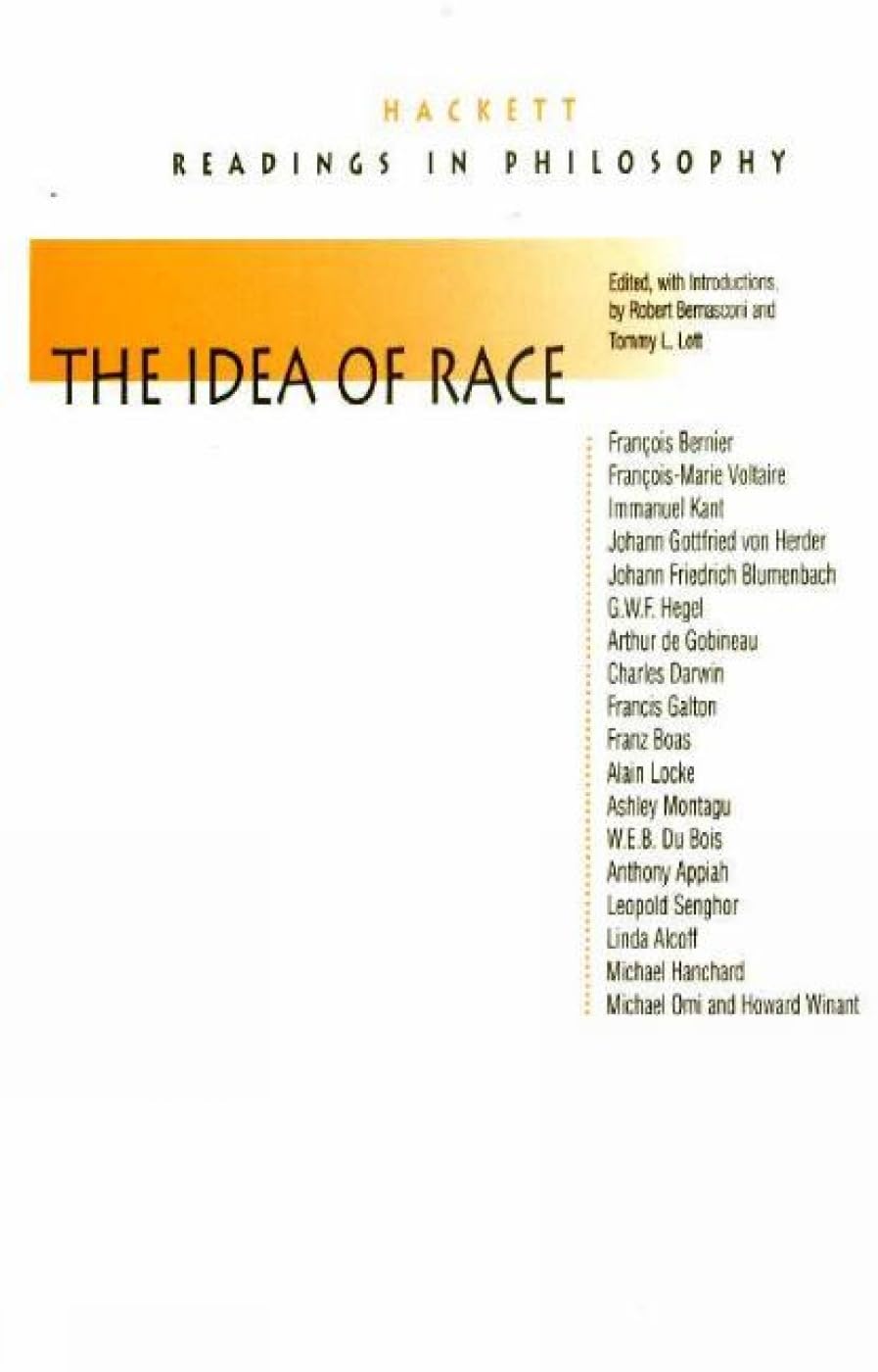The Idea Of Race (Hackett Publishing Co.)