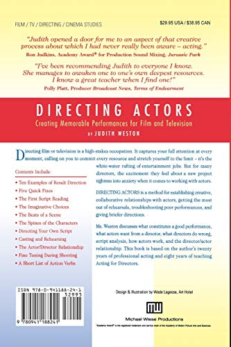 Directing Actors: Creating Memorable Performances for Film & Television,Used