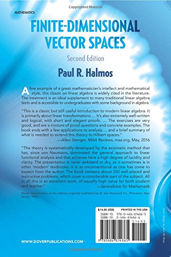 FiniteDimensional Vector Spaces: Second Edition (Dover Books on Mathematics),New