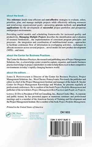 Managing Multiple Projects: Planning, Scheduling, and Allocating Resources for Competitive Advantage (PM Solutions Research),Used