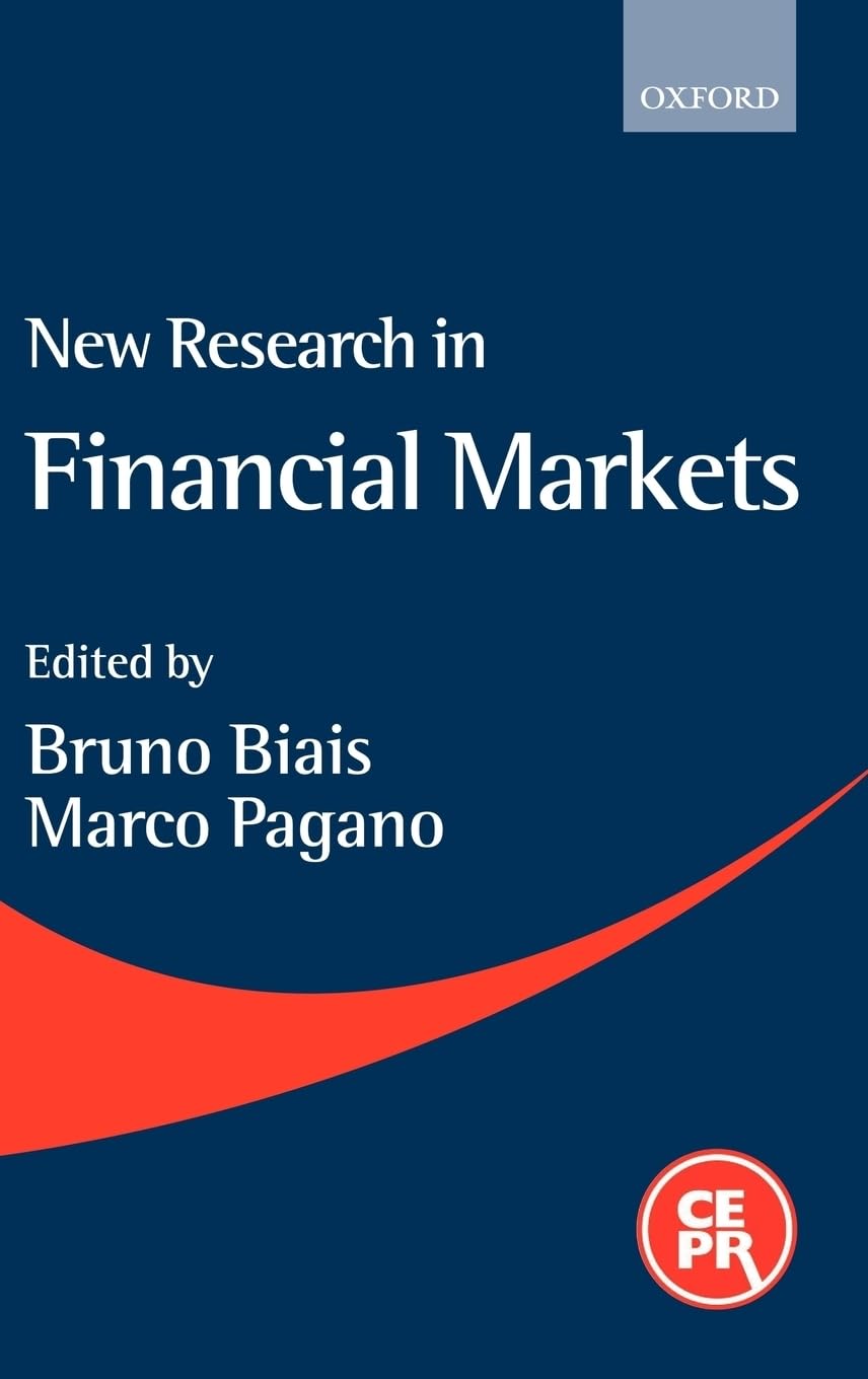 New Research In Financial Markets,New