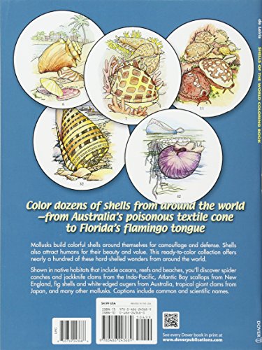 Shells of the World Coloring Book (Dover Sea Life Coloring Books),Used
