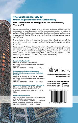 The Sustainable City IV: Urban Regeneration And Sustainability,Used