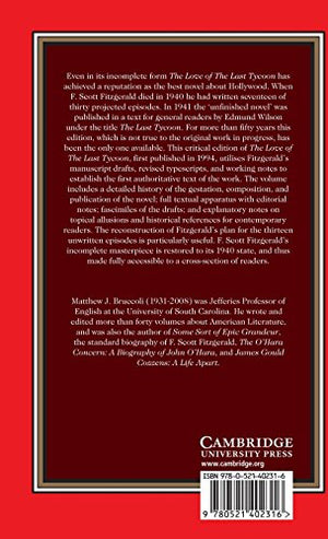 Fitzgerald: The Love Of The Last Tycoon: A Western (The Cambridge Edition Of The Works Of F. Scott Fitzgerald)