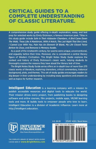 Study Guide to The Major Poetry of Emily Dickinson (Bright Notes),Used