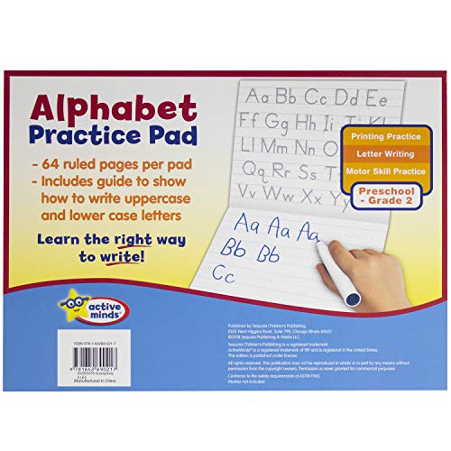 Active Minds  Alphabet Handwriting Practice Pad / Workbook For Kids  Great For Preschool, Kindergarten, And 1St Grade-new