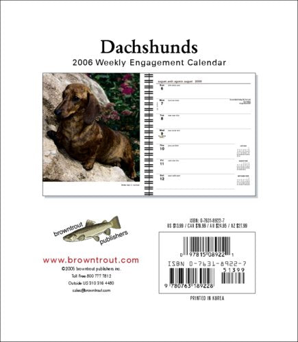 Dachshunds Weekly 2006 Calendar,Used