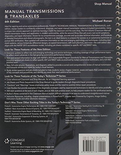Today's Technician: Manual Transmissions & Transaxles Shop Manual,Used