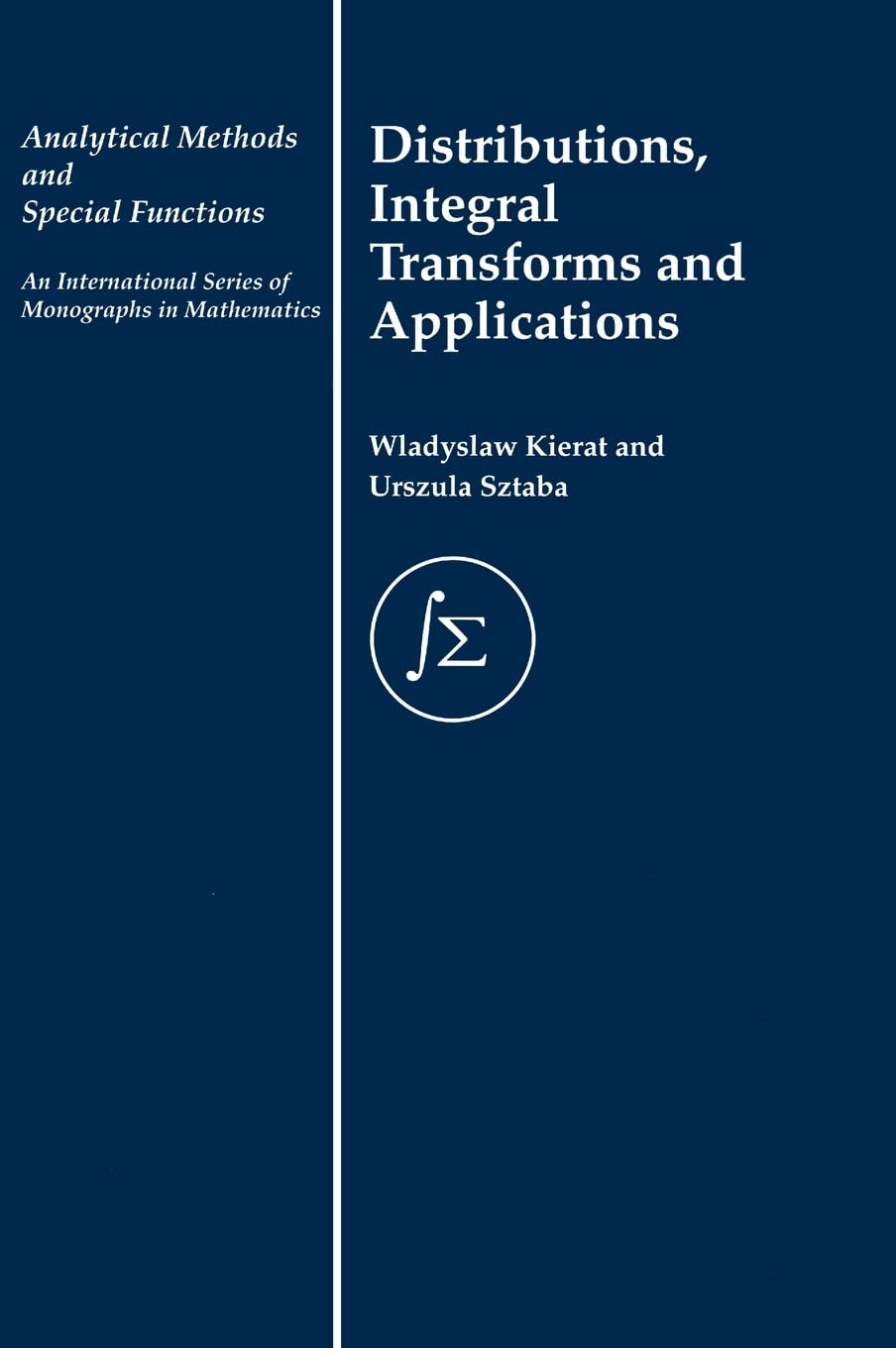 Distribution, Integral Transforms and Applications (Analytical Methods and Special Functions),Used