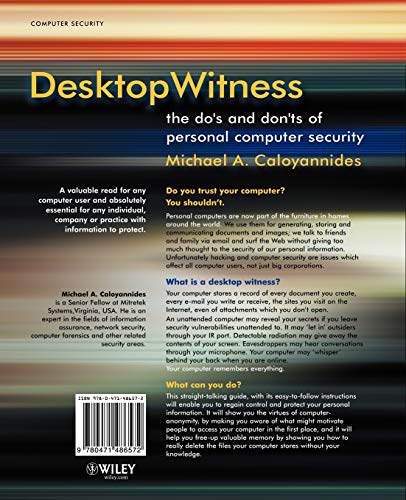 Desktop Witness: The Do's and Don'ts of Personal Computer Security,Used