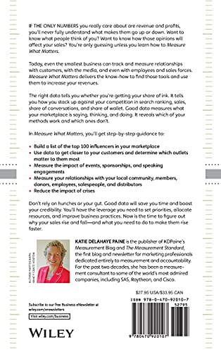 Measure What Matters: Online Tools For Understanding Customers, Social Media, Engagement, and Key Relationships,New