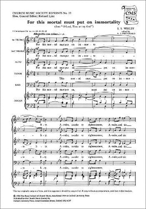 For this mortal must put on immortality (Church Music Society publications),Used