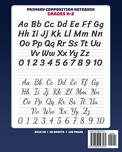 Primary Composition Notebook Grades K2: Full Page Handwriting Practice Paper With Dashed Midline  TRex (Dinosaur Series),Used