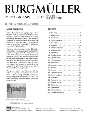 Burgmller  25 Progressive Pieces, Op. 100: Book & CD (Alfred Masterwork CD Edition),New