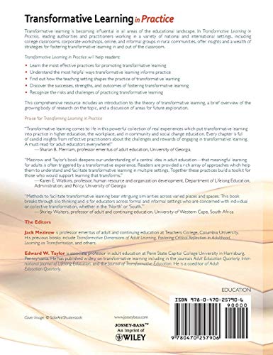 Transformative Learning In Practice: Insights From Community, Workplace, And Higher Education,Used