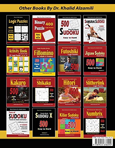 Hard Logic Puzzles & Brain Games for Adults: 500 Puzzles & 12 Puzzle Types (Sudoku, Fillomino, Battleships, Calcudoku, Binary Pu,Used